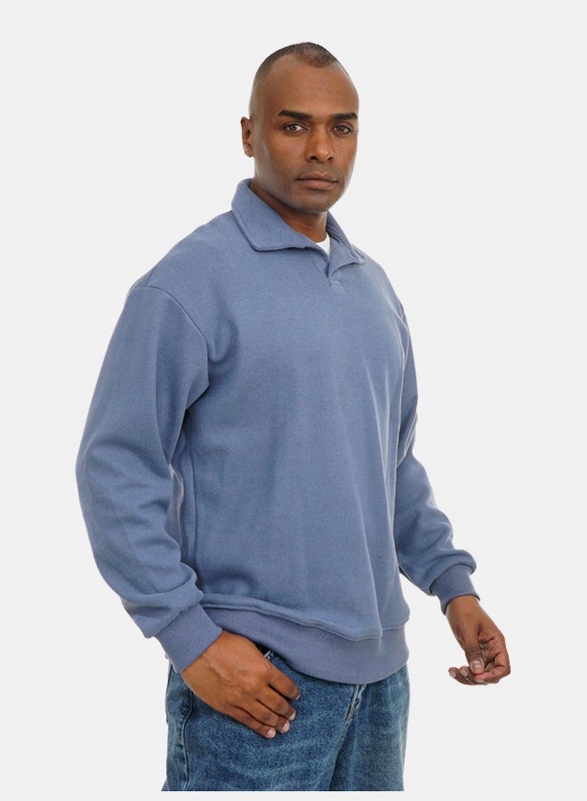 FIRE WOOD FireWood Cashmere Knit Pullover Sweater long sleeve For Men - Indigo - Image 4